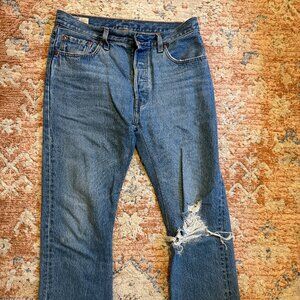 Levi's 501 Straight Jeans Distressed Classic Wash
